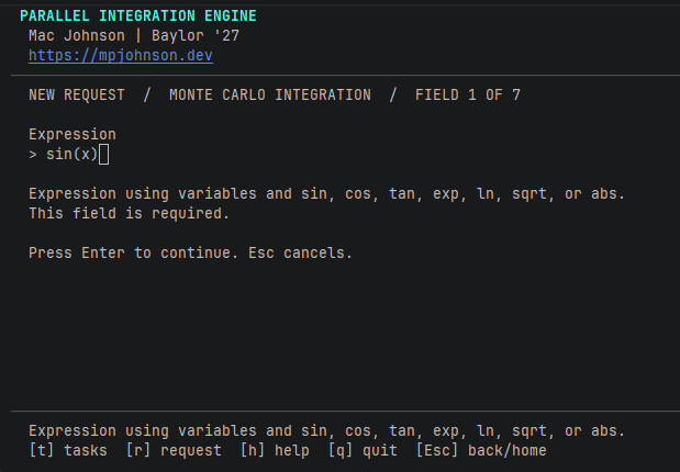 Parallel Integration Engine command line interface